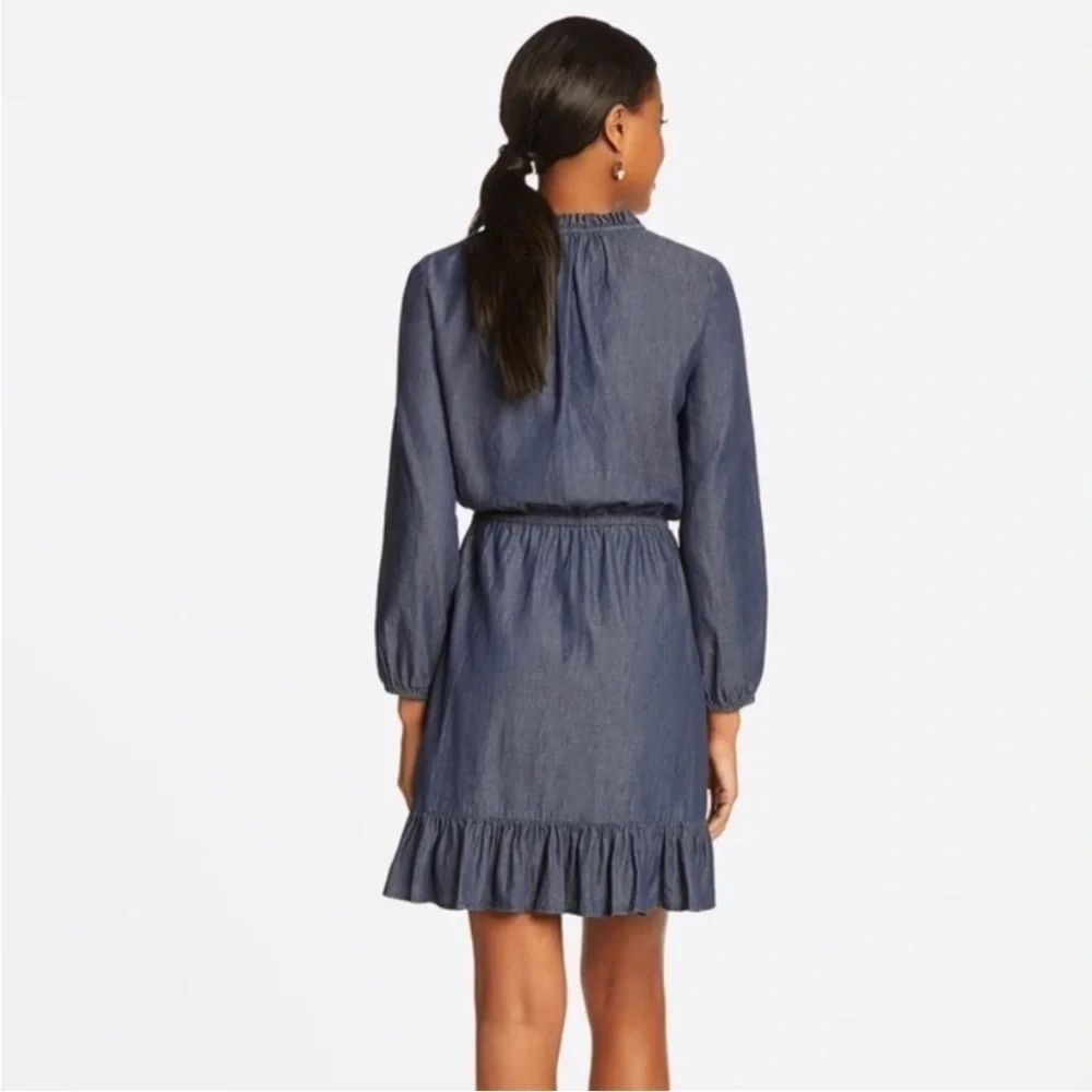 NWT Draper James Chambray Popover Dress Dark Wash Style DRD0582 Blue Size XXL